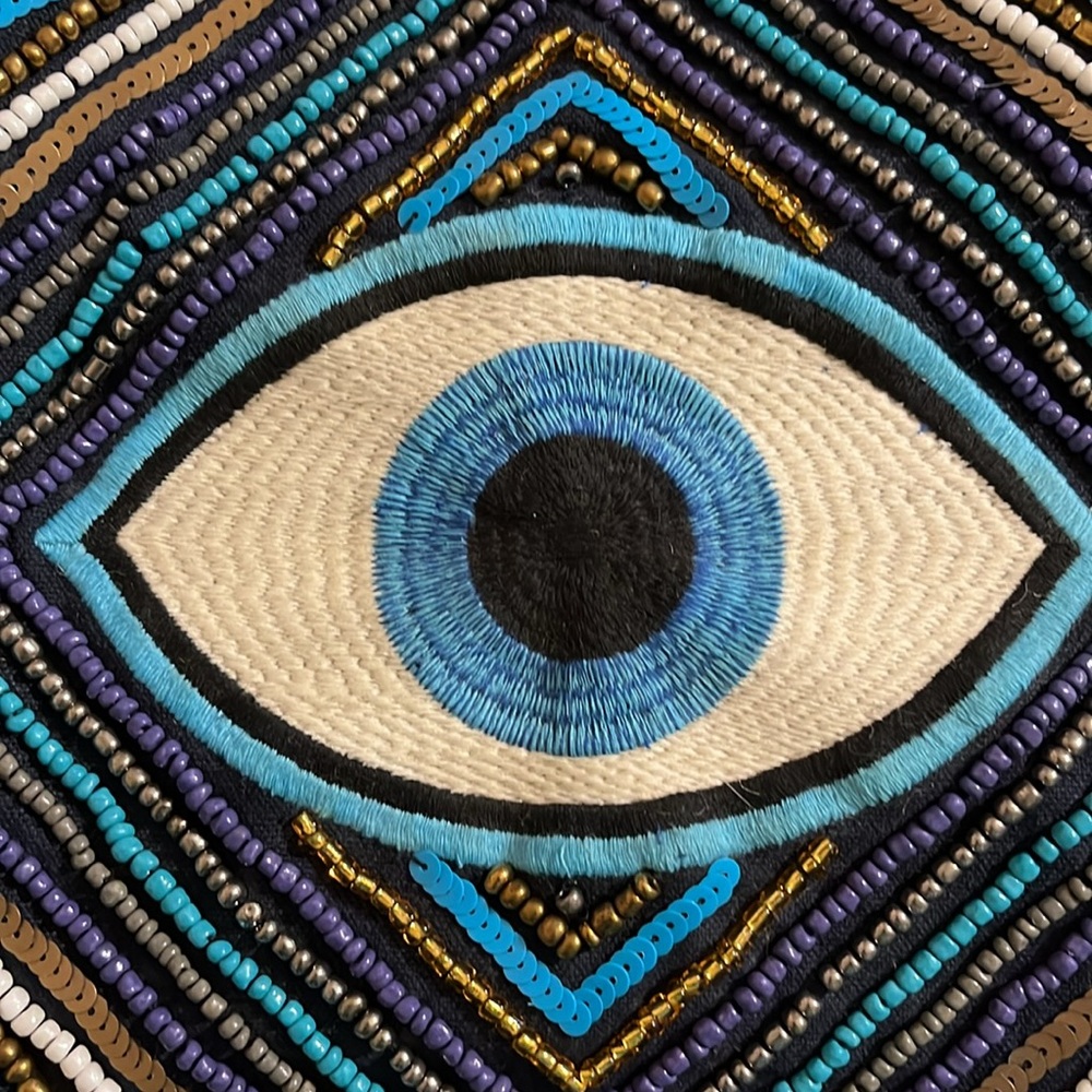 Blue Beaded Tote Bag - Picture 3 of 10